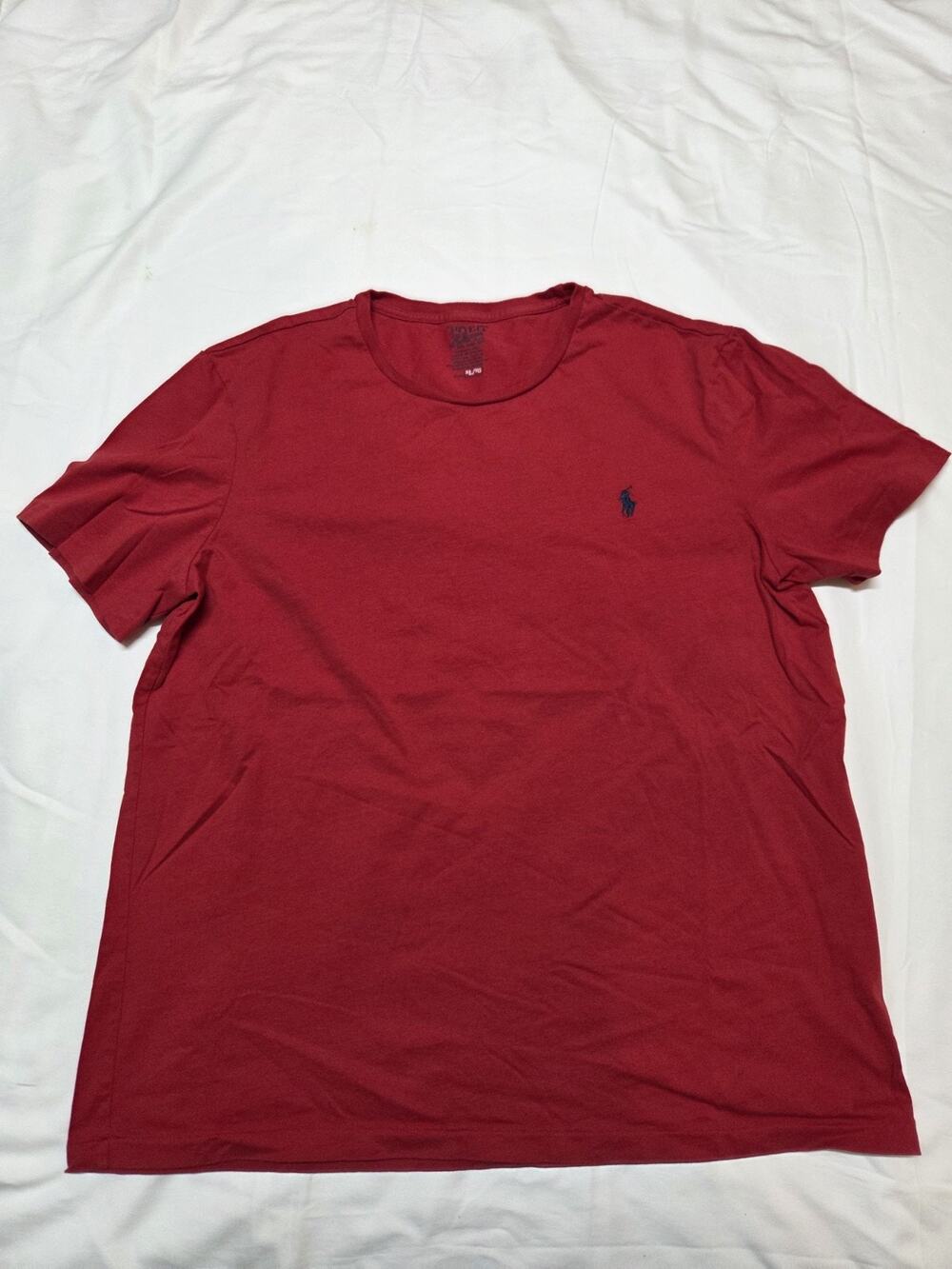 Polo Ralph Lauren T-Shirt Sz XL Short Sleeve Crew Neck Red Basic Logo Solid